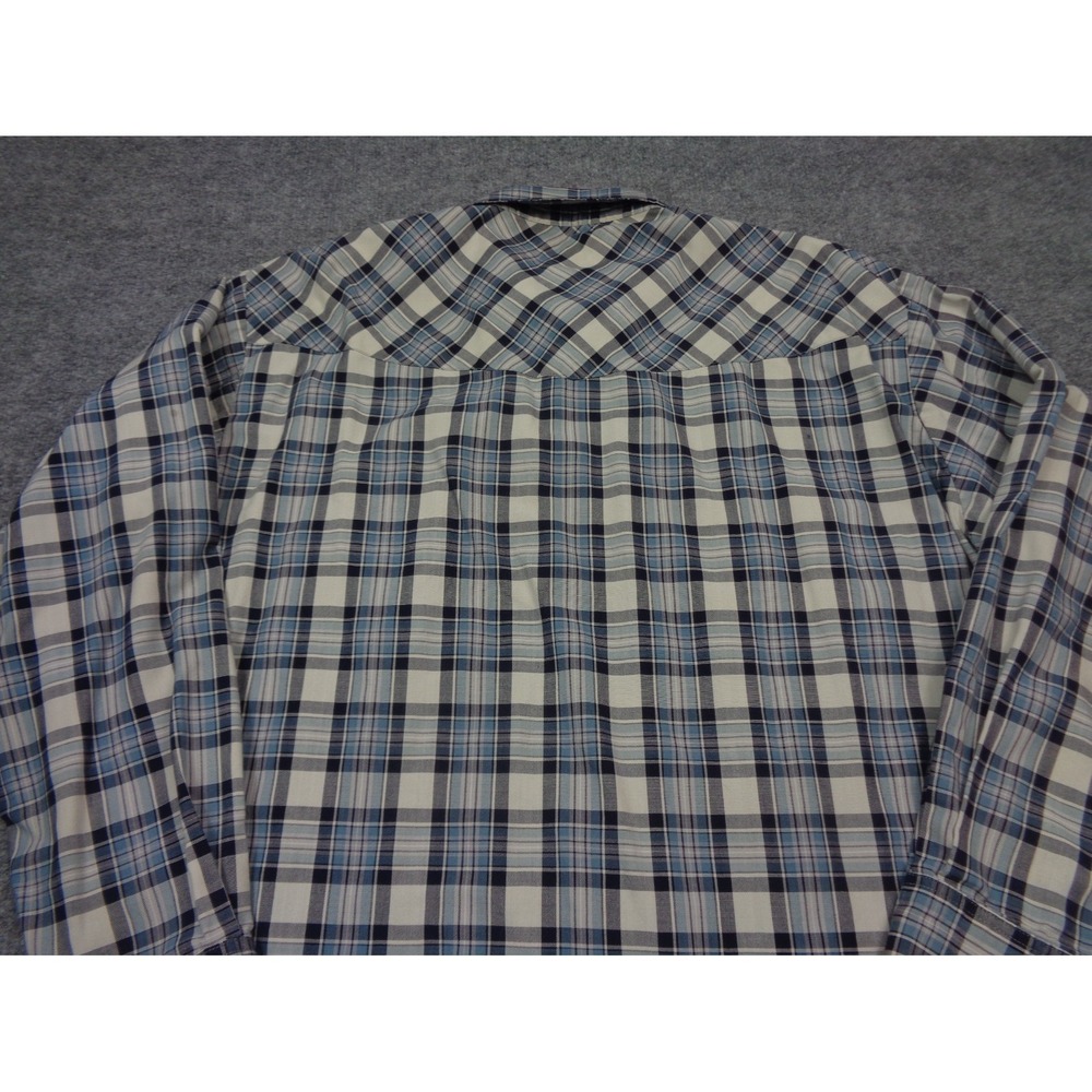 Vintage Big Mac Flannel Shirt  Mens XLT Blue Plaid Pearl Snap Western - Picture 6 of 11